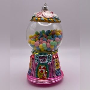 4 Bubble gum machine glass ornaments 4.5”